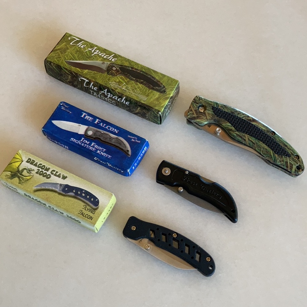 Folding Pocket Knife Set: Stainless Steel Frost Cutlery